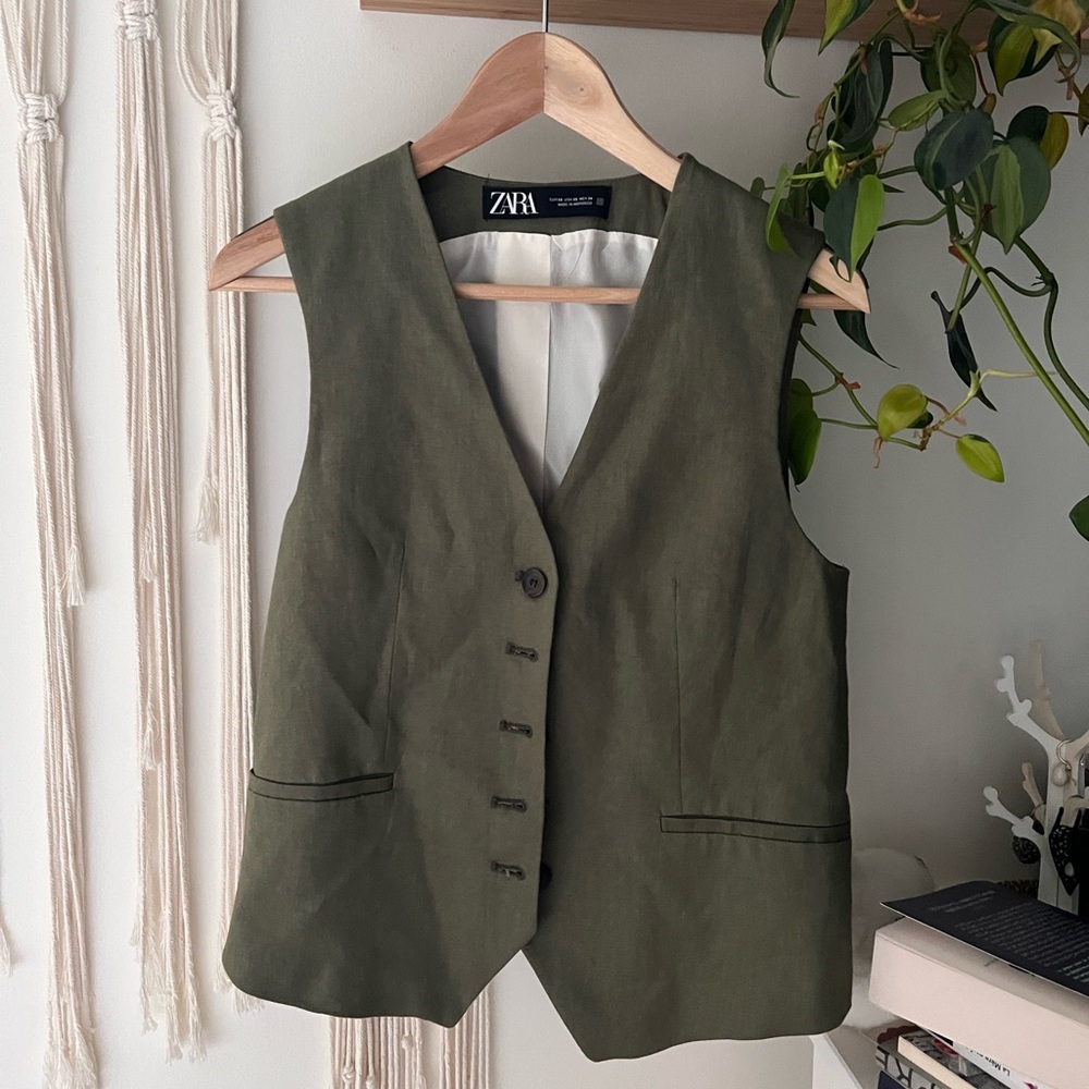 Zara Khaki Green vest